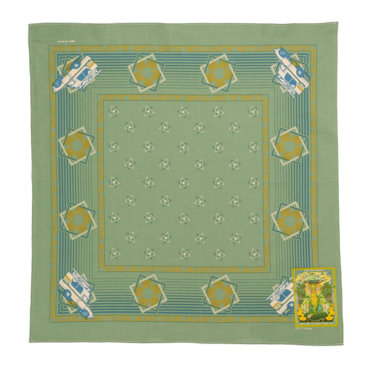 One Ear Brand Bandanas<Home I'll Never Be Sage Green Bandana