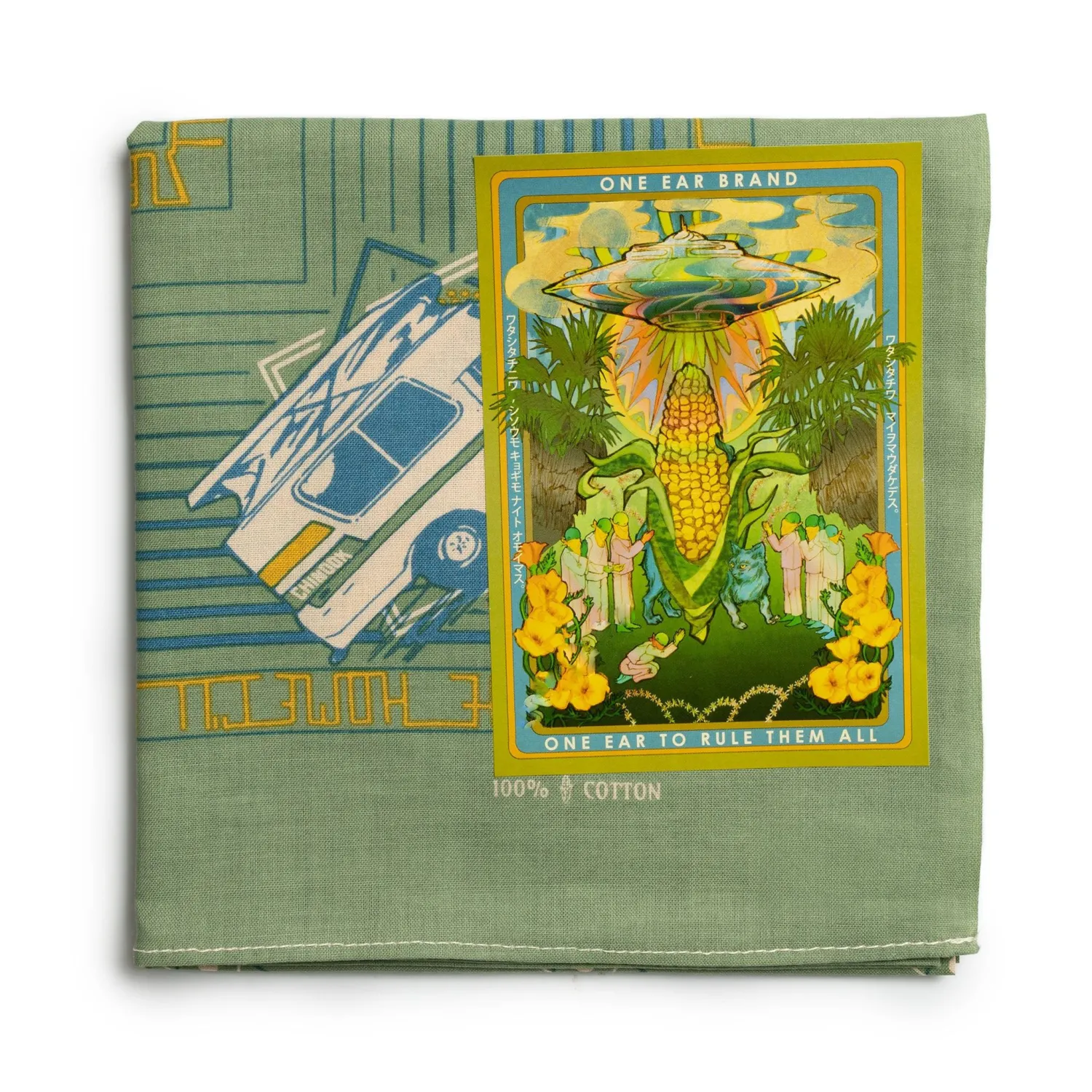 One Ear Brand Bandanas<Home I'll Never Be Sage Green Bandana