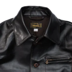 Orgueil Leather Jackets|Jackets And Coats<Horsehide Leather Car Coat Black