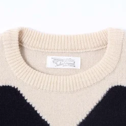 Orgueil Knitwear<Knitted Trainer Sweatshirt Navy x White