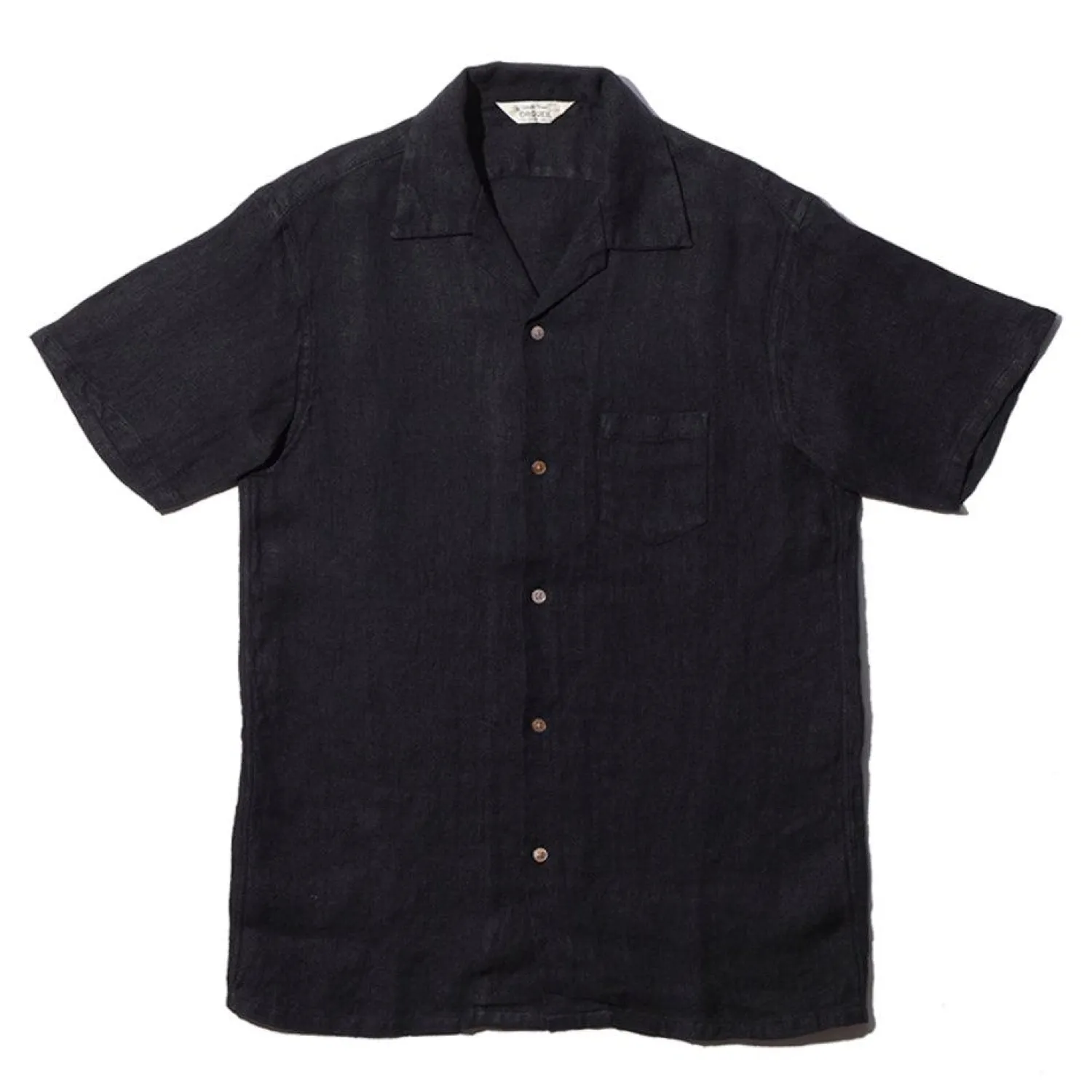 Orgueil Shirts<Open Collar Shirt Black