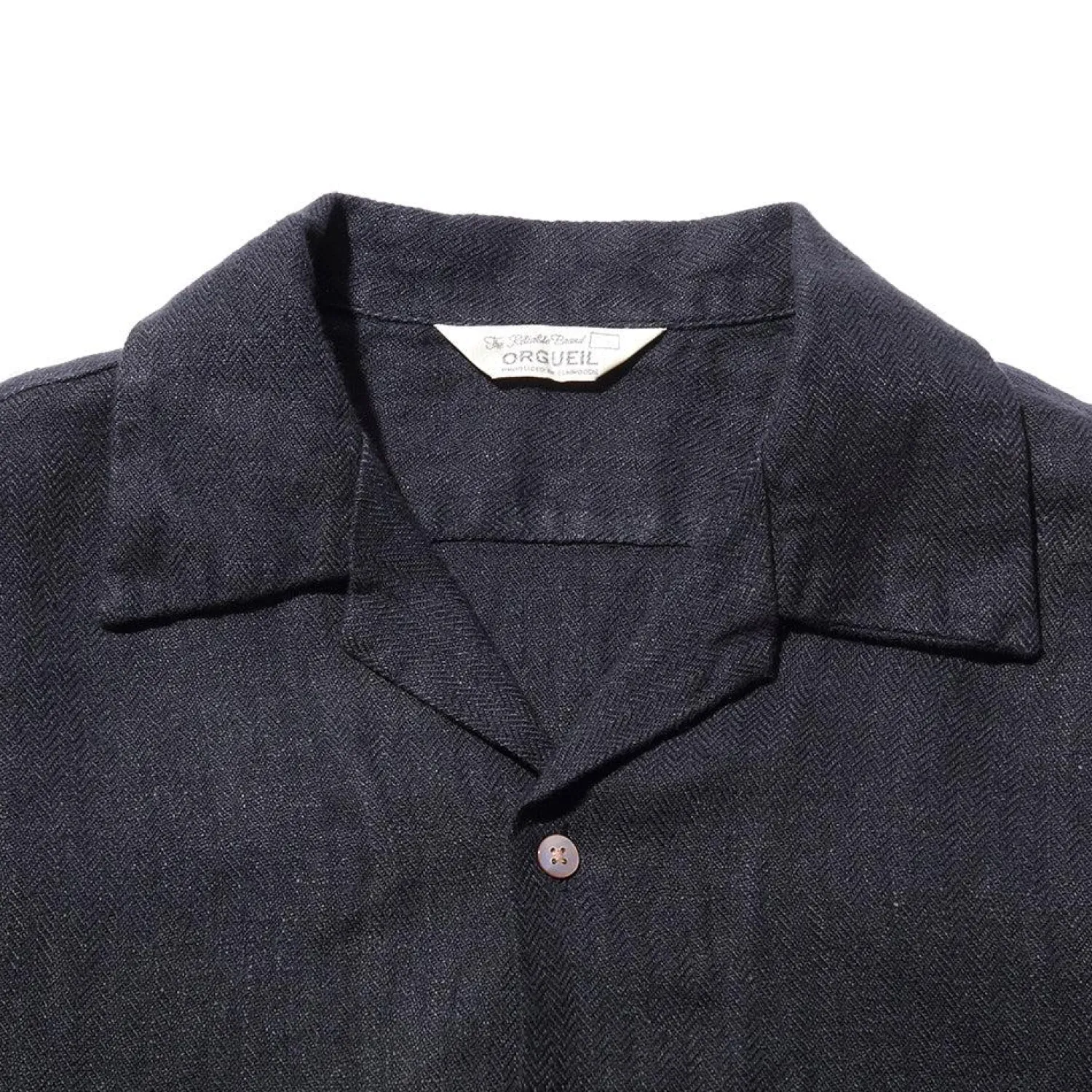 Orgueil Shirts<Open Collar Shirt Black