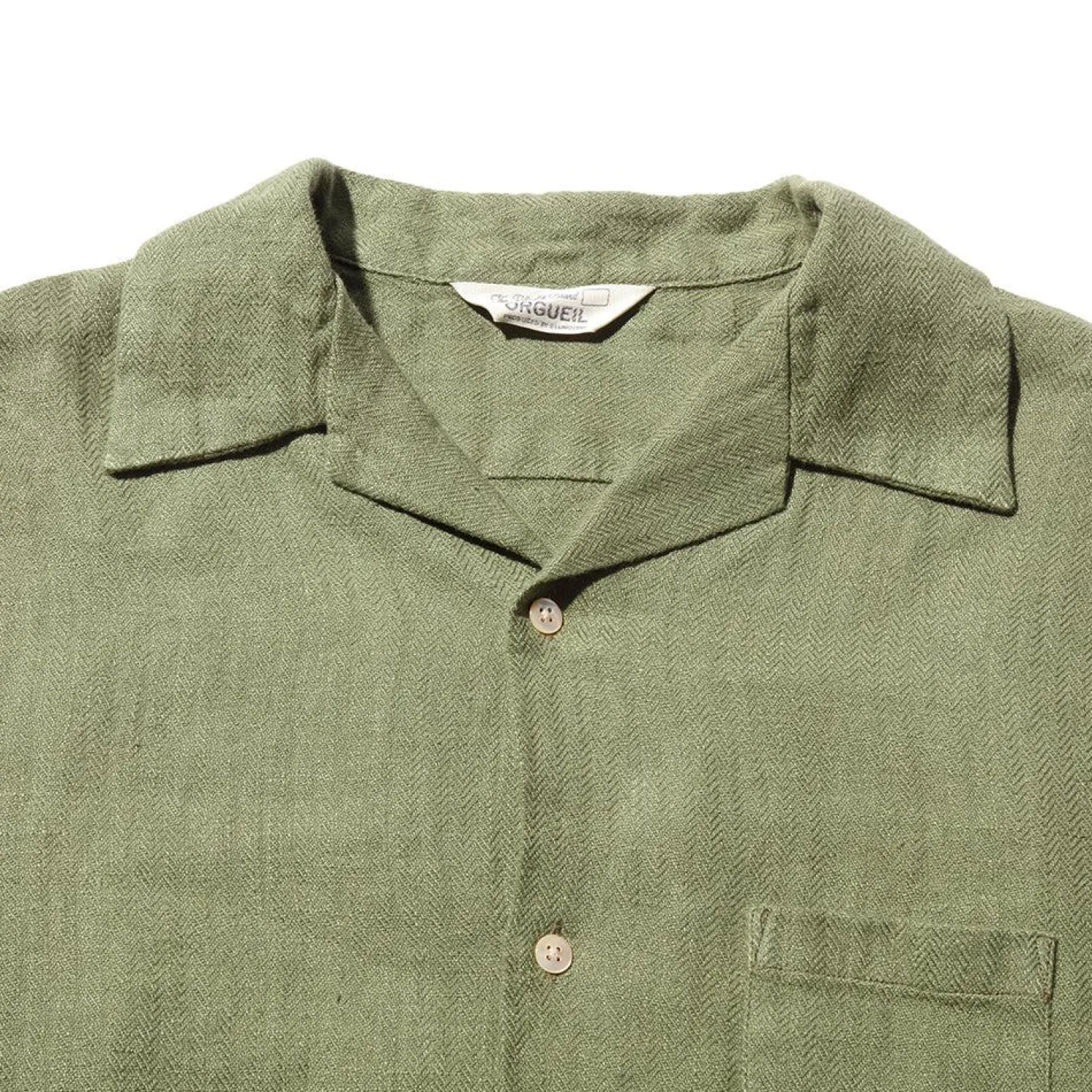 Orgueil Shirts<Open Collar Shirt Olive Drab