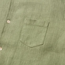 Orgueil Shirts<Open Collar Shirt Olive Drab