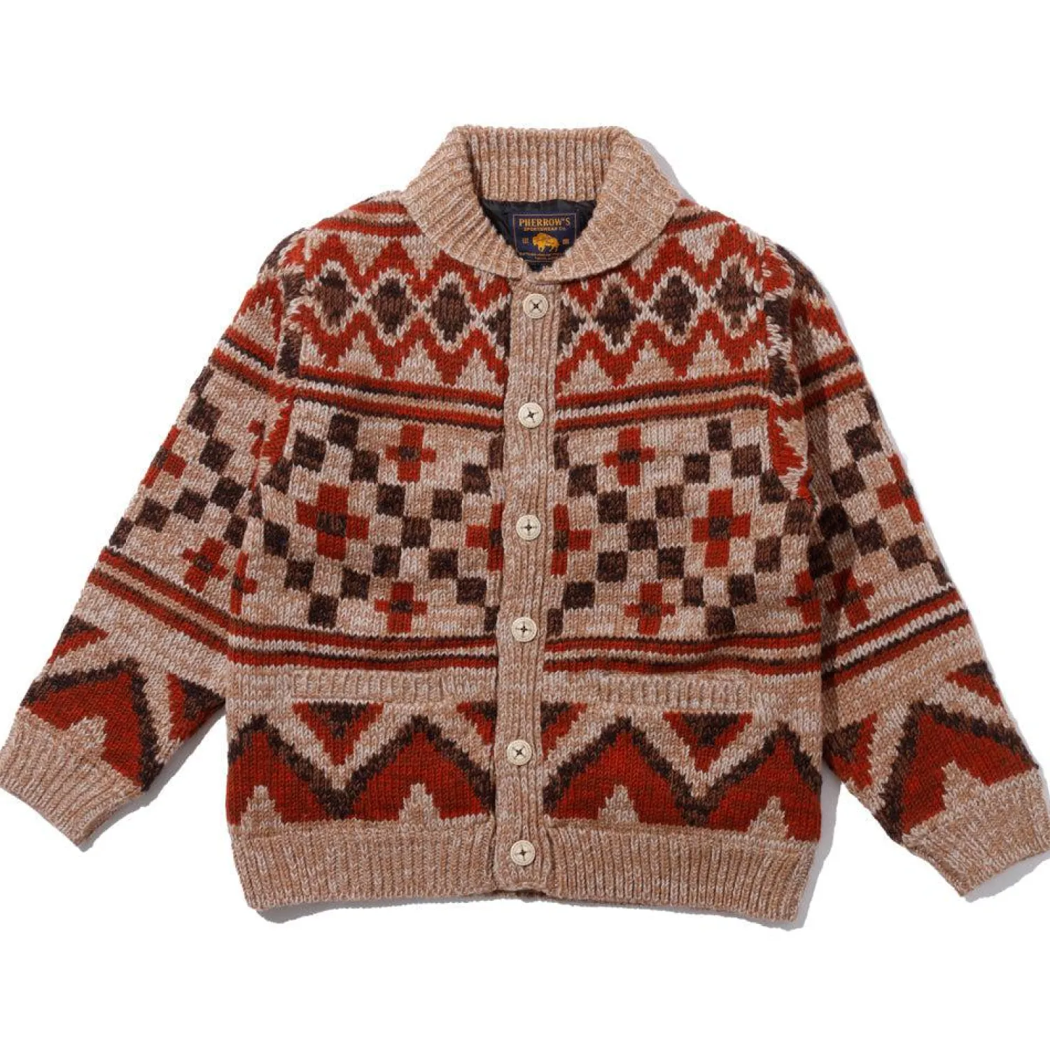 Pherrow's Knitwear<Hand Knitted Cardigan Beige