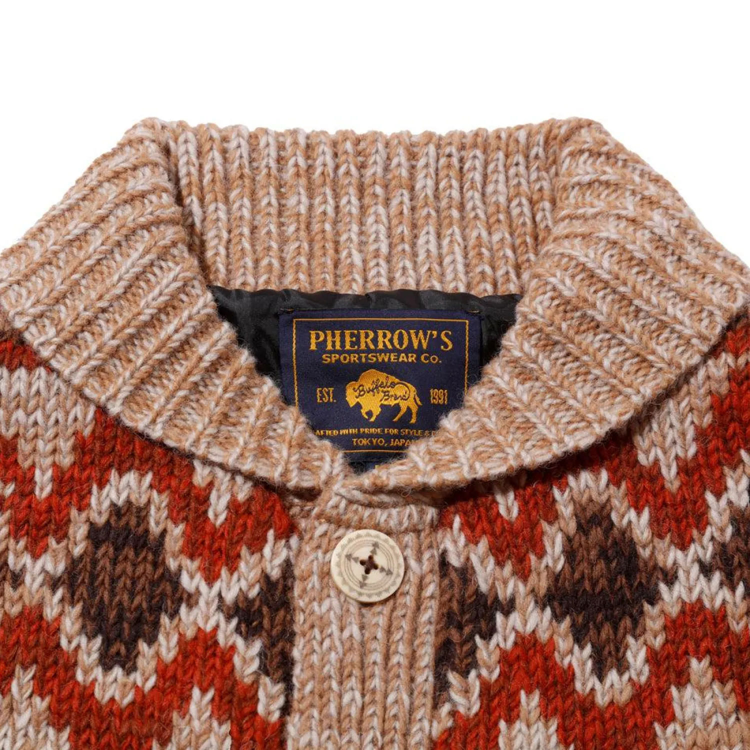 Pherrow's Knitwear<Hand Knitted Cardigan Beige