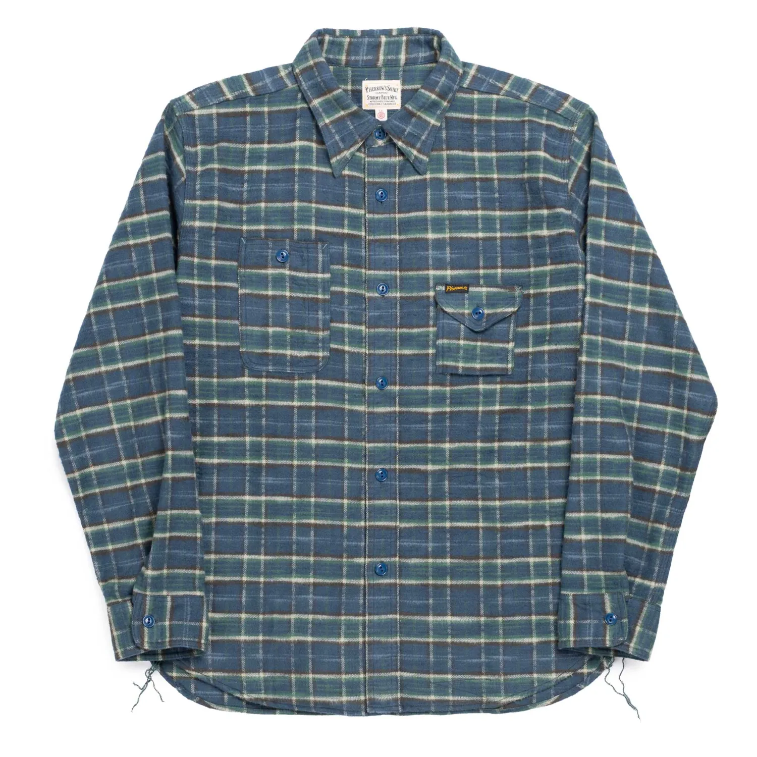 Pherrow's Shirts<24W-750 Check Work Shirt Navy