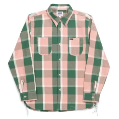 Pherrow's Shirts<24W-720 Flannel Work Shirt Pink/Green