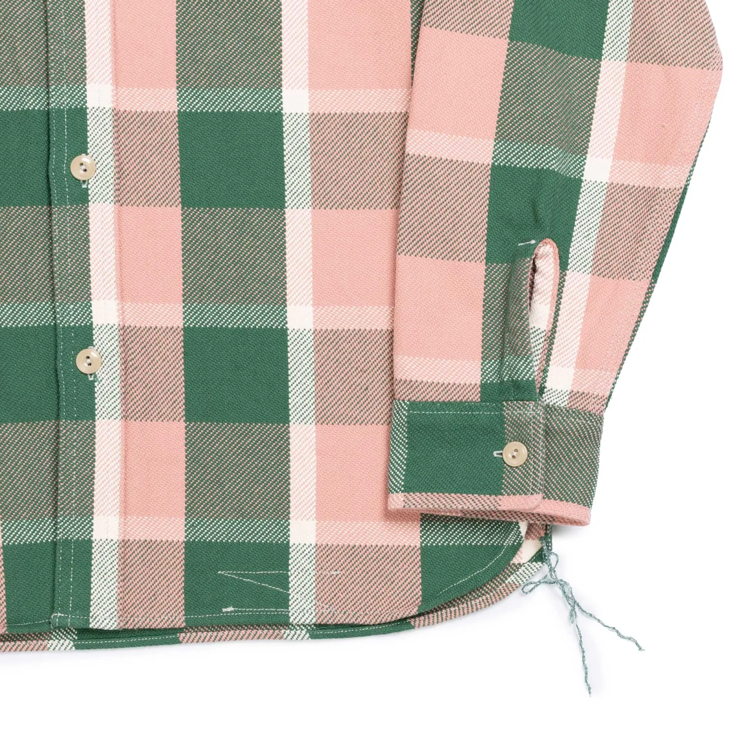 Pherrow's Shirts<24W-720 Flannel Work Shirt Pink/Green