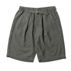 Post Overalls Shorts<E-Z Lax 4 Shorts Seersucker Olive