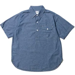 Post Overalls Shirts<S/S Pullover Shirt Chambray Indigo