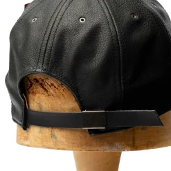 Poten Baseball Cap Poten<Poten Leather Baseball Hat Black