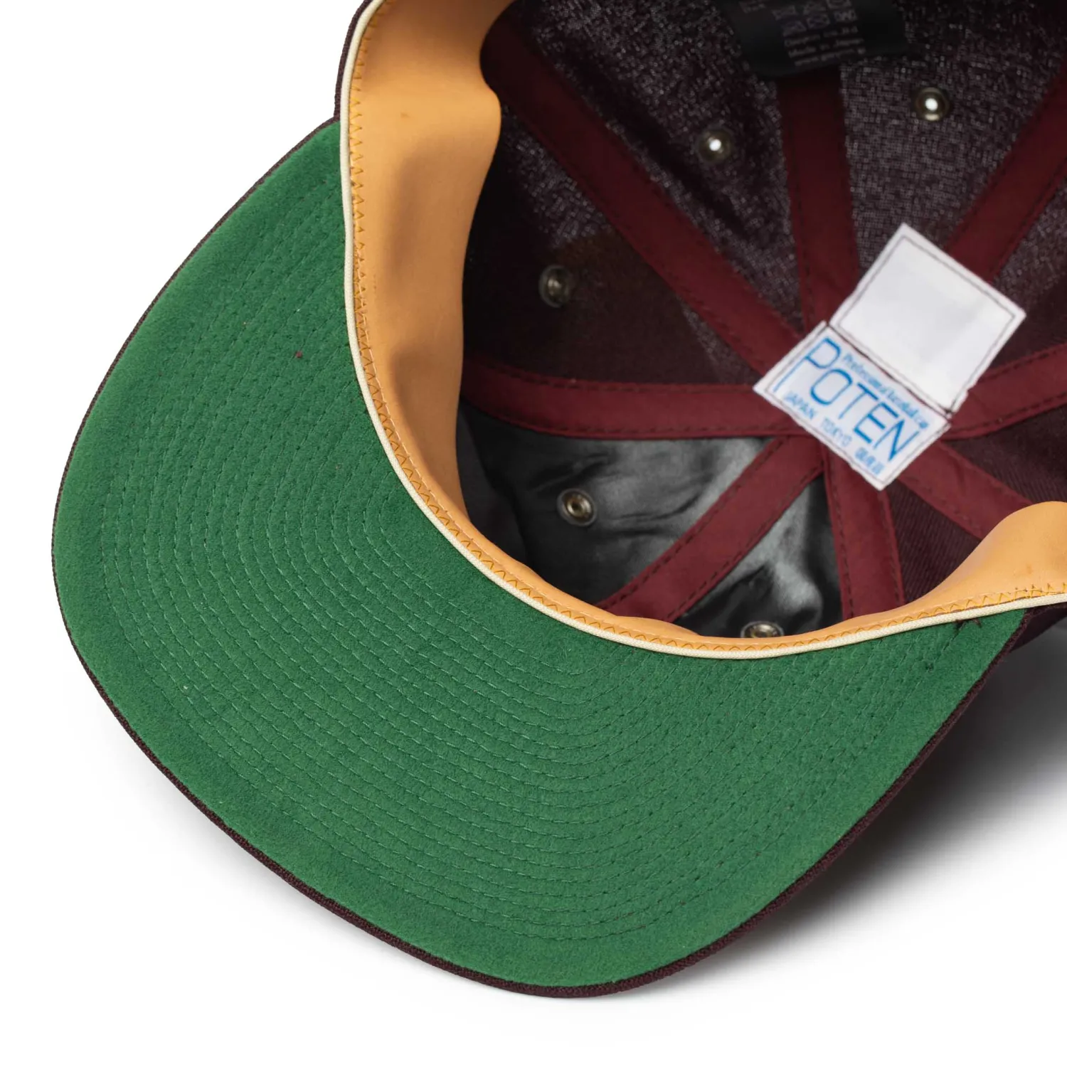 Poten Baseball Cap Poten<Poten Vintage Hopsack Baseball Cap Burgundy