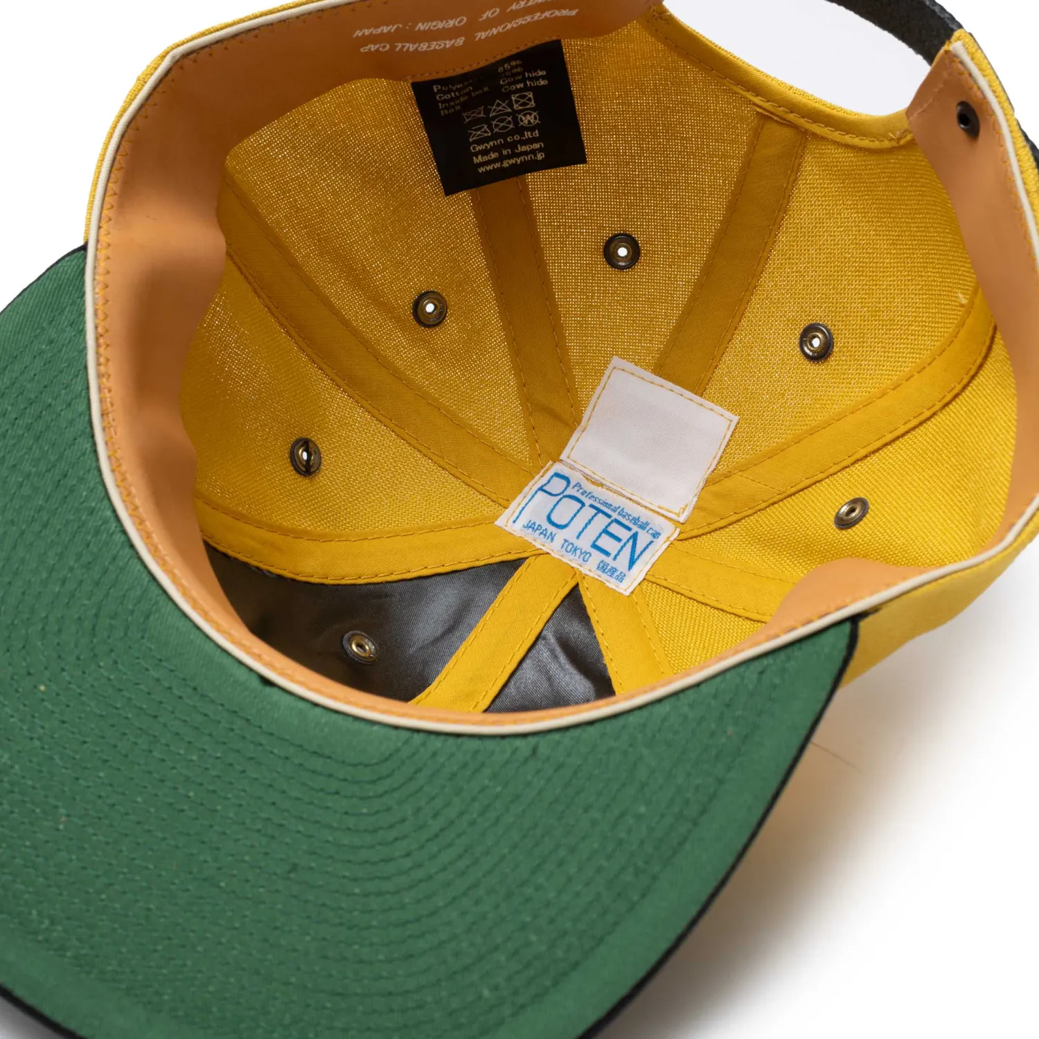 Poten Baseball Cap Poten<Poten Vintage Hopsack Baseball Cap Yellow