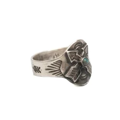Red Rabbit Red Rabbit<Trading Co Fred Harvey Style Cigar Band Arrows Ring w/ Turquoise