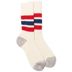 Rototo Rototo<Coarse Ribbed Old School Crew Socks Chili Red/Blue