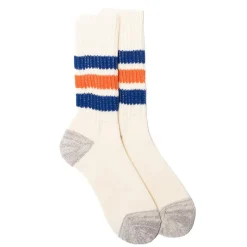 Rototo Rototo<Coarse Ribbed Old School Crew Socks Blue/Orange