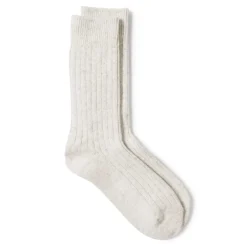 Rototo Rototo<Cotton Wool Ribbed Crew Socks L. Grey