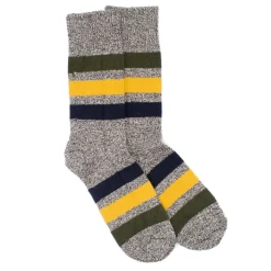 Rototo Rototo<Park Stripe Socks D. Grey