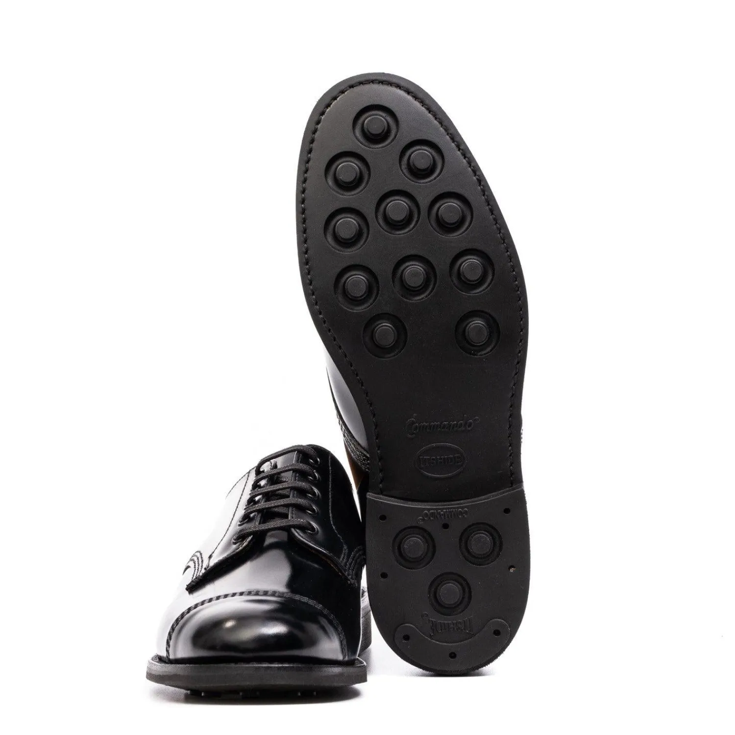 Sanders Sanders<Japan Picusa Gibson Toe Cap Shoe Black 1128B