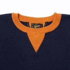Stevenson Overall Knitwear<V-Gusset Wool Knitted Sweatshirt Navy