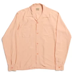 Style Eyes Shirts<by Toyo Enterprise Plain Rayon Bowling Shirt Pink