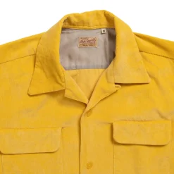 Style Eyes Shirts<Solid Model Corduroy Sports Shirt Yellow