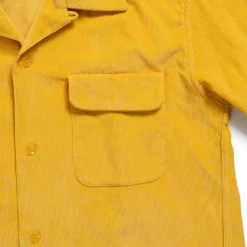 Style Eyes Shirts<Solid Model Corduroy Sports Shirt Yellow