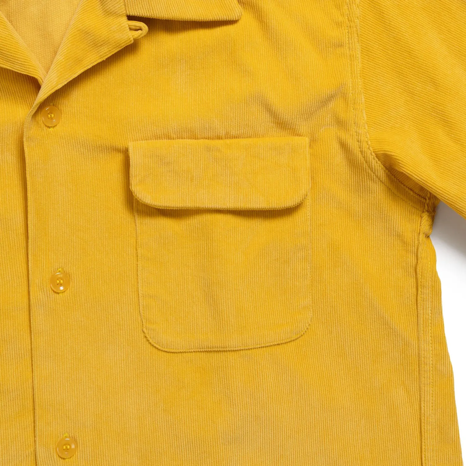 Style Eyes Shirts<Solid Model Corduroy Sports Shirt Yellow