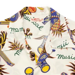 Sun Surf Shirts|Hawaiian Shirt<Hawaii Musical Hawaiian Shirt White