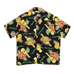 Sun Surf Shirts|Hawaiian Shirt<Hawaii Musical Hawaiian Shirt Black