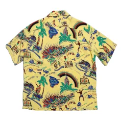Sun Surf Shirts|Hawaiian Shirt<History Of The Islands Hawaiian Shirt Yellow