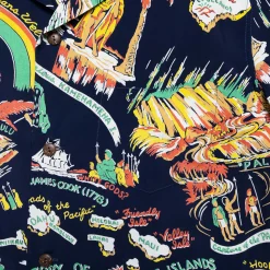 Sun Surf Shirts|Hawaiian Shirt<History Of The Islands Hawaiian Shirt Navy