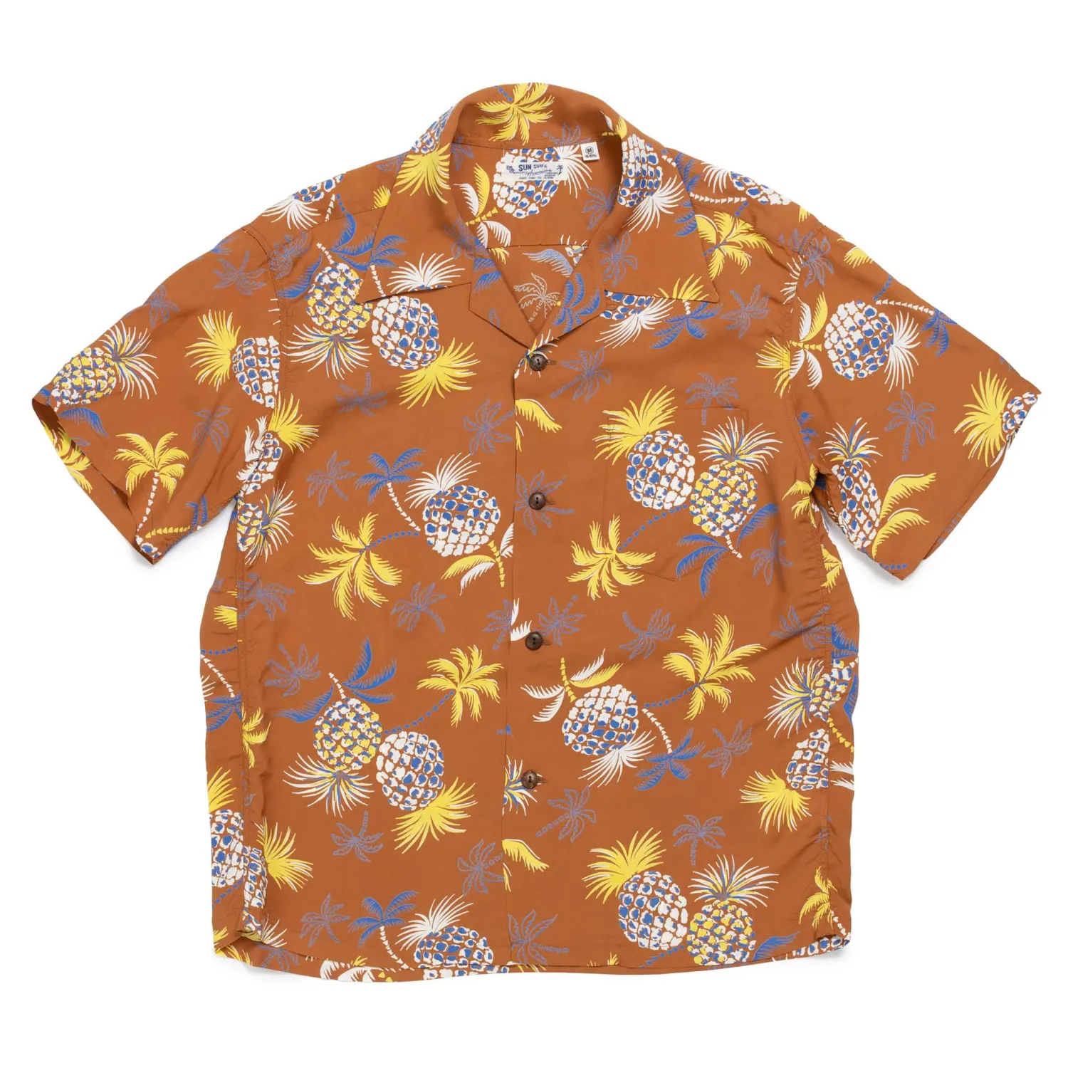 Sun Surf Shirts|Hawaiian Shirt<Palms & Pineapples Hawaiian Shirt Brown