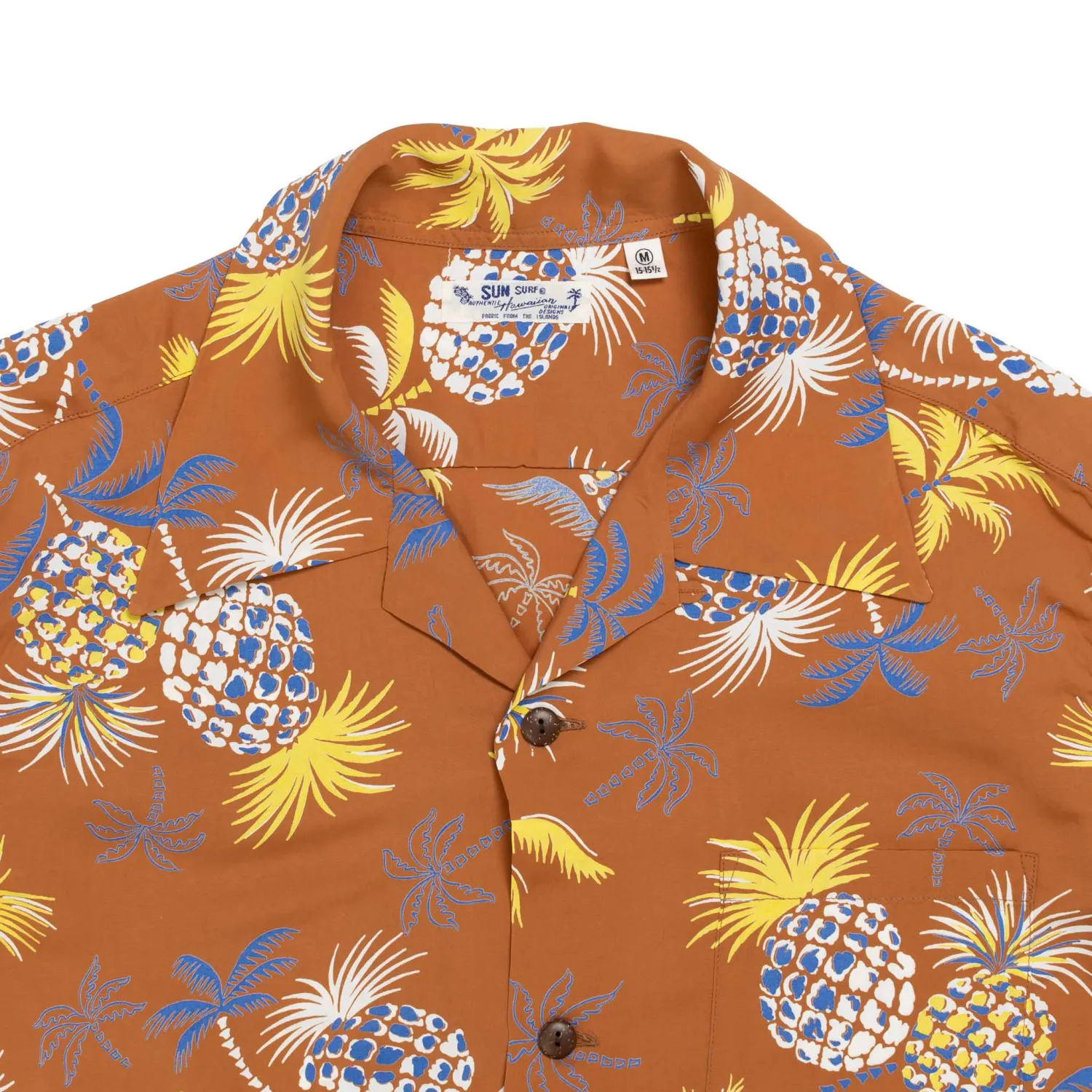 Sun Surf Shirts|Hawaiian Shirt<Palms & Pineapples Hawaiian Shirt Brown