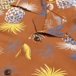 Sun Surf Shirts|Hawaiian Shirt<Palms & Pineapples Hawaiian Shirt Brown
