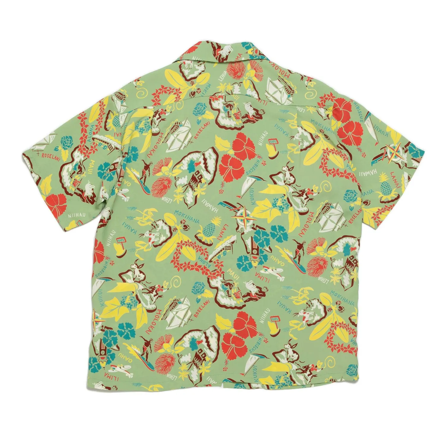 Sun Surf Shirts|Hawaiian Shirt<Symbol of The Islands Hawaiian Shirt Green