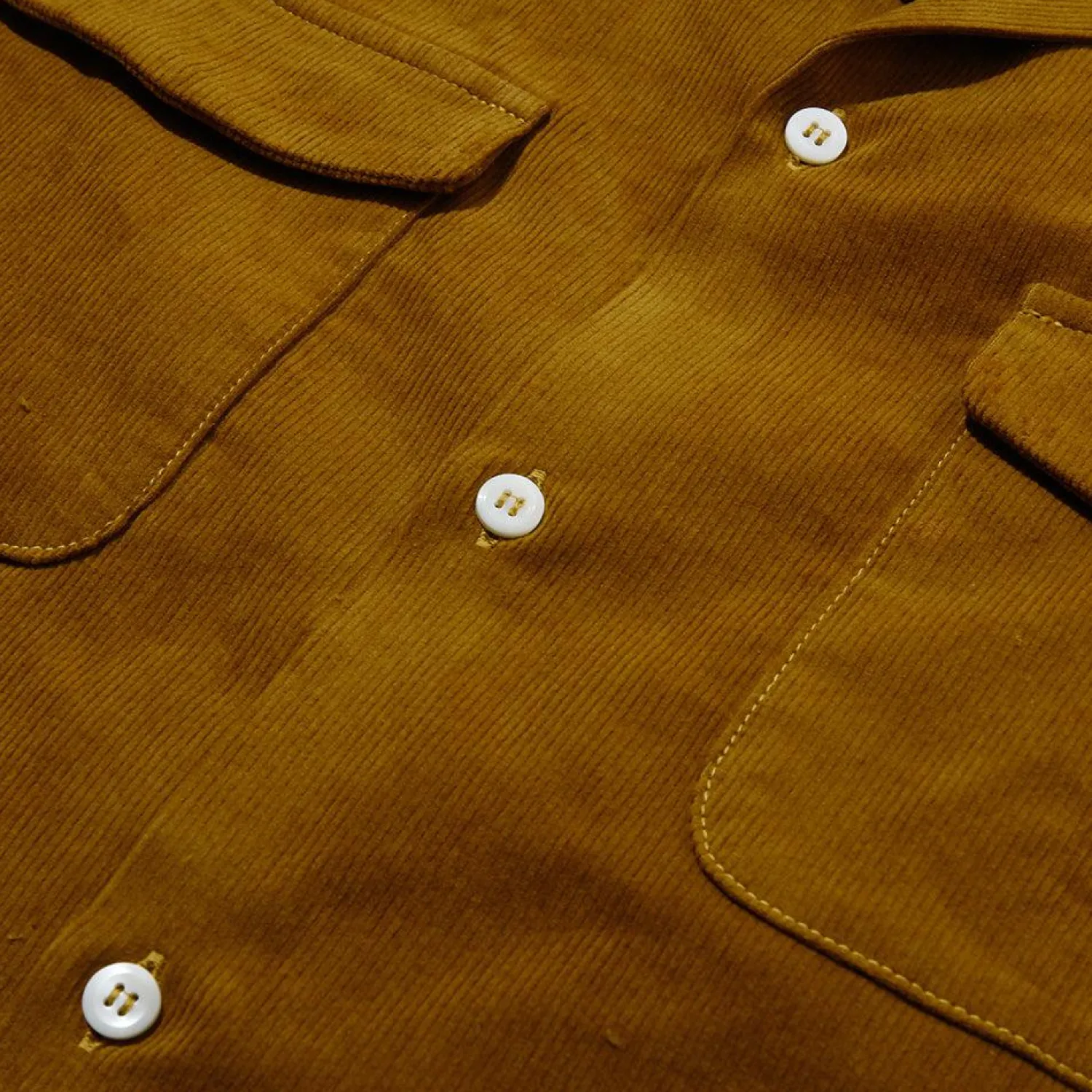 The Real McCoy's Shirts<Corduroy Open Collar Shirt Mustard