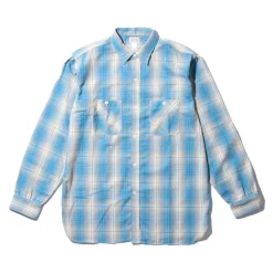 The Real McCoy's Shirts<8HU Ombre Check Summer Flannel Shirt Turquoise
