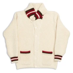 The Real McCoy's Knitwear<Striped Shawl Collar Cardigan Ecru