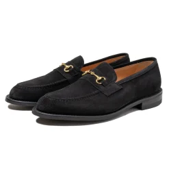 Tricker's Tricker's<Trickers x Clutch Cafe Leon Horsebit Loafer Black Repello Suede