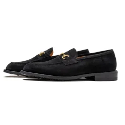 Tricker's Tricker's<Trickers x Clutch Cafe Leon Horsebit Loafer Black Repello Suede