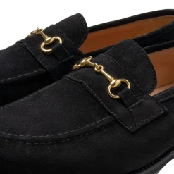 Tricker's Tricker's<Trickers x Clutch Cafe Leon Horsebit Loafer Black Repello Suede