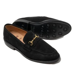 Tricker's Tricker's<Trickers x Clutch Cafe Leon Horsebit Loafer Black Repello Suede