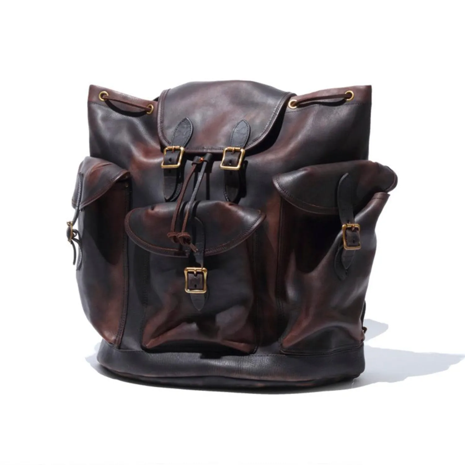 Vasco Vasco<Leather Army Rucksack Black