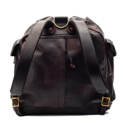 Vasco Vasco<Leather Army Rucksack Black