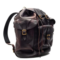 Vasco Vasco<Leather Army Rucksack Black