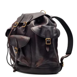 Vasco Vasco<Leather Army Rucksack Black