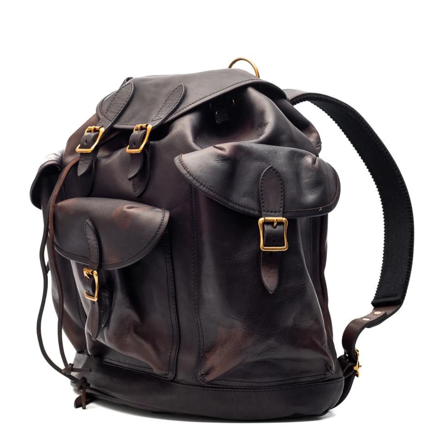Vasco Vasco<Leather Army Rucksack Black