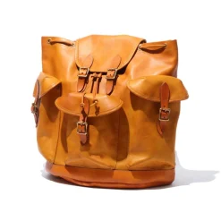 Vasco Vasco<Leather Army Rucksack Mustard Camel